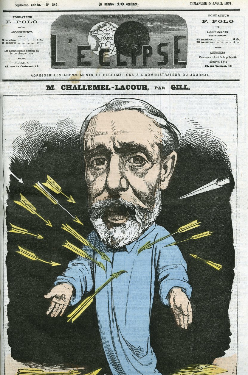 Paul-Armand Challemel-Lacour (1827-1896), politico, diplomatico e storico della filosofia francese. Copertina in "L