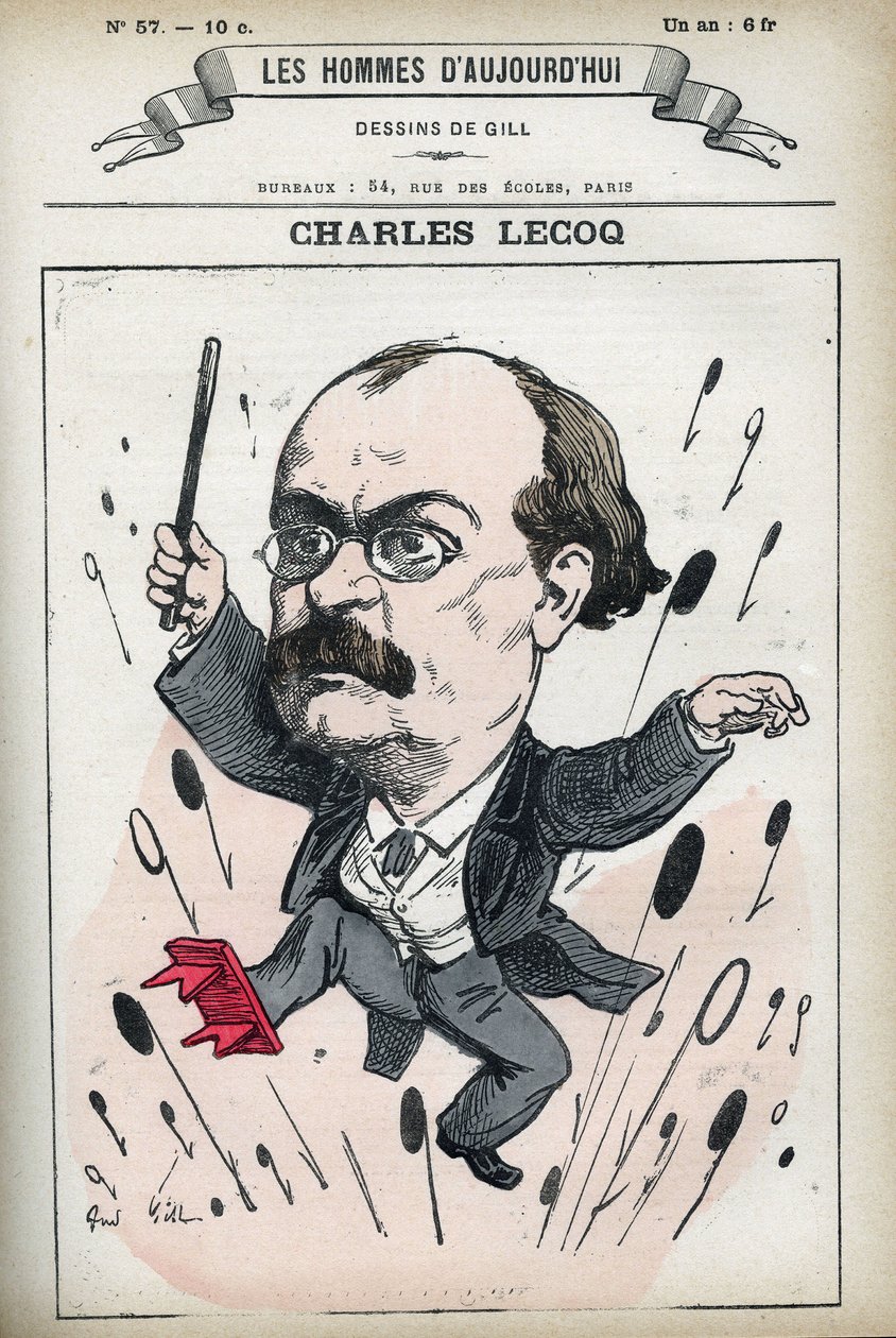 Ritratto di Alexandre Charles Lecocq (1832-1918), compositore francese. Caricatura di Gill, Parigi da Andre Gill