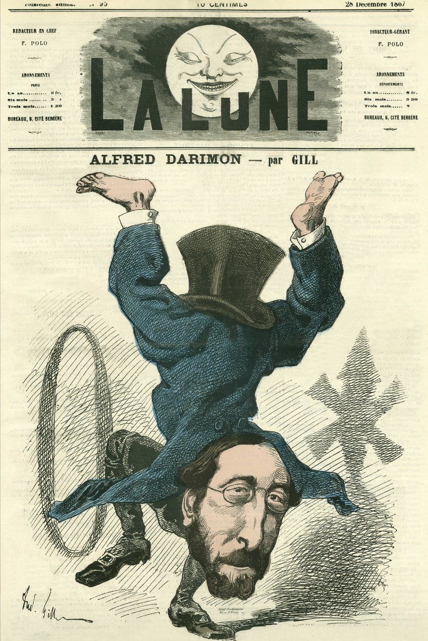 Ritratto di Alfred Darimon (1819-1902), politico francese. Caricatura di Gill, in "La Lune", 28 dicembre da Andre Gill