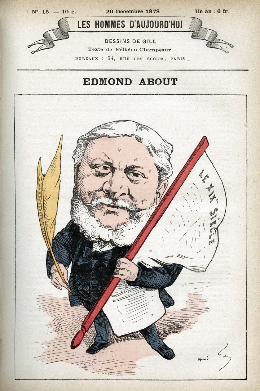 Ritratto di Edmond About (1828-1885), romanziere, drammaturgo e critico d