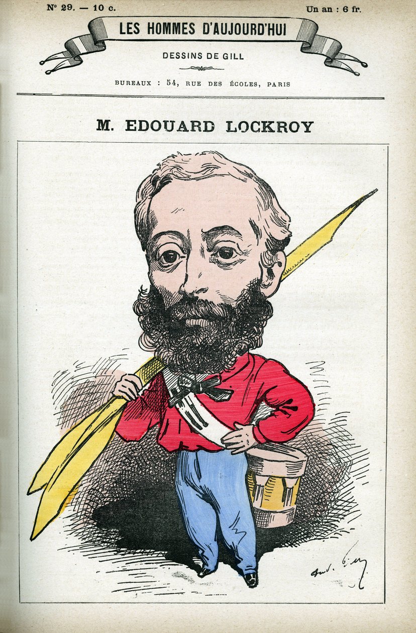Ritratto di Edouard Lockroy (1838-1913), politico francese. Caricatura di Gill, in "Les Homme d