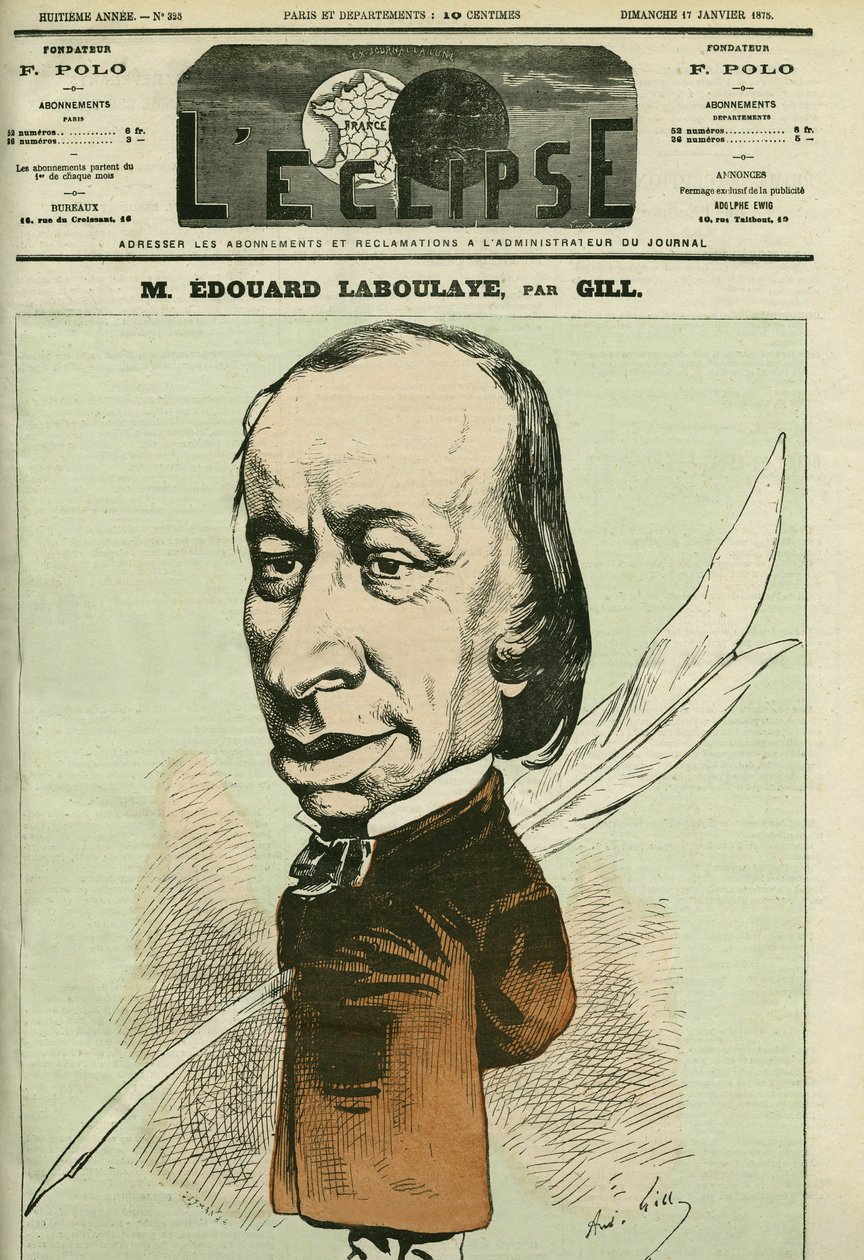 Ritratto di Edouard René de Laboulaye (1811-1883), giurista, poeta e politico francese, fu anche l