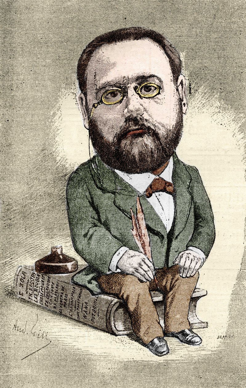 Ritratto di Émile Zola (1840-1902) scrittore francese. Caricatura di André Gill per il Mondo Illustre. da Andre Gill