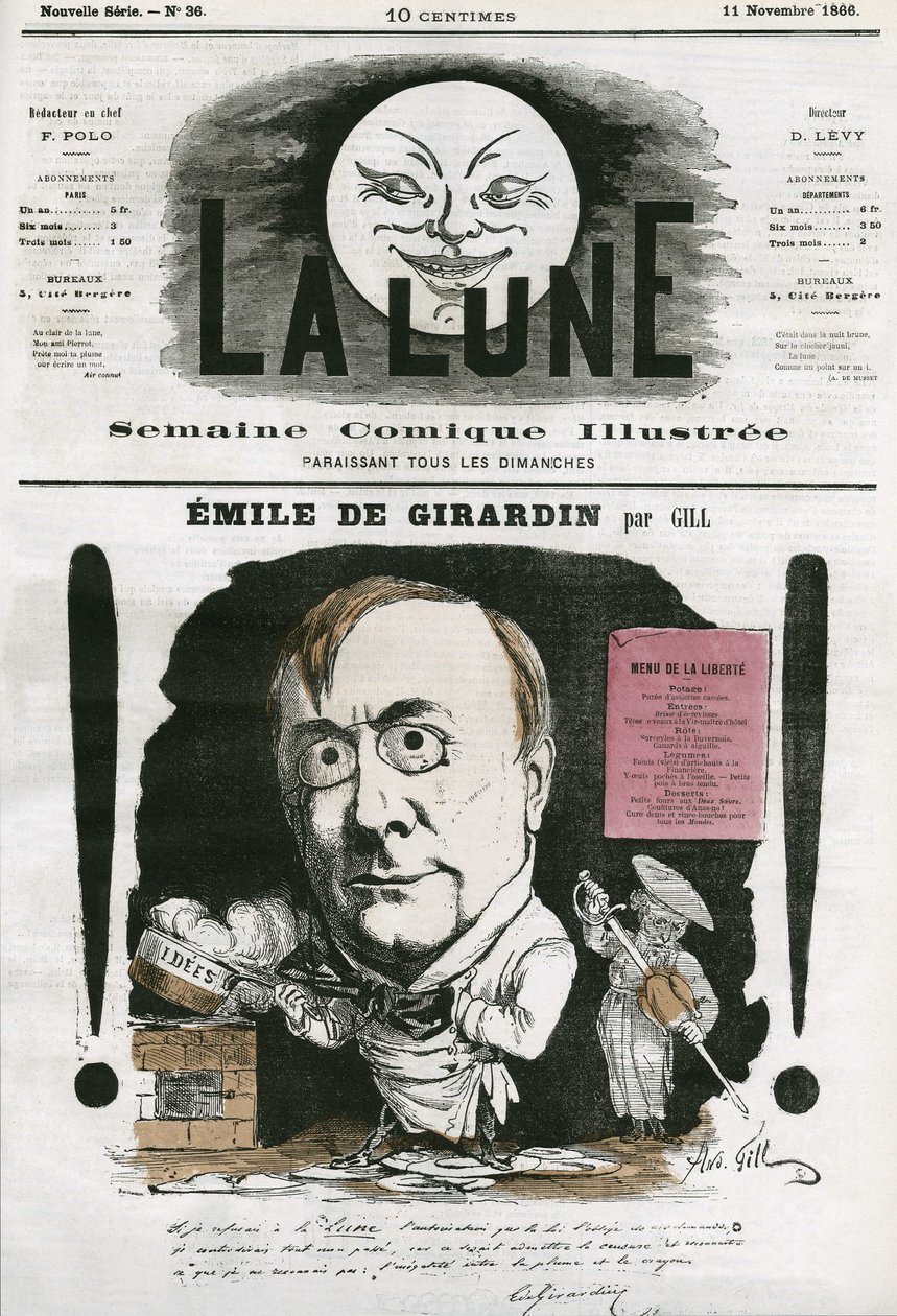 Ritratto di Emile de Girardin da Andre Gill