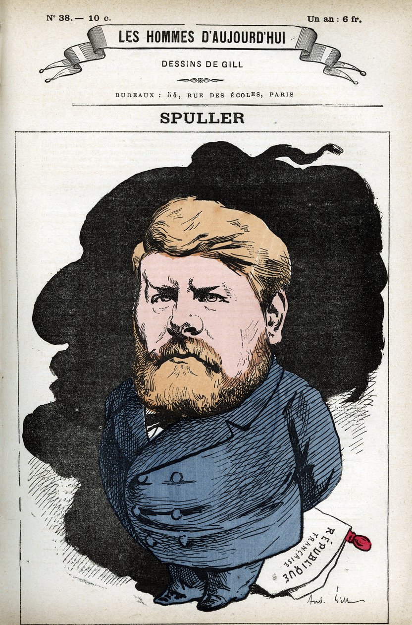 Ritratto di Eugene Spuller (1835-1896), politico e avvocato francese. Caricatura di Gill, in "Les Homme d