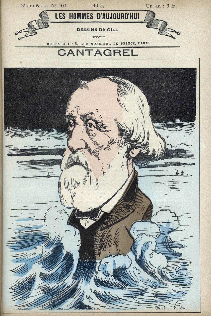 Ritratto di Felix Francois Jean Cantagrel (1810-1887), uomo di lettere, consigliere comunale e deputato di Parigi. Caricatura di Gill, Parigi da Andre Gill