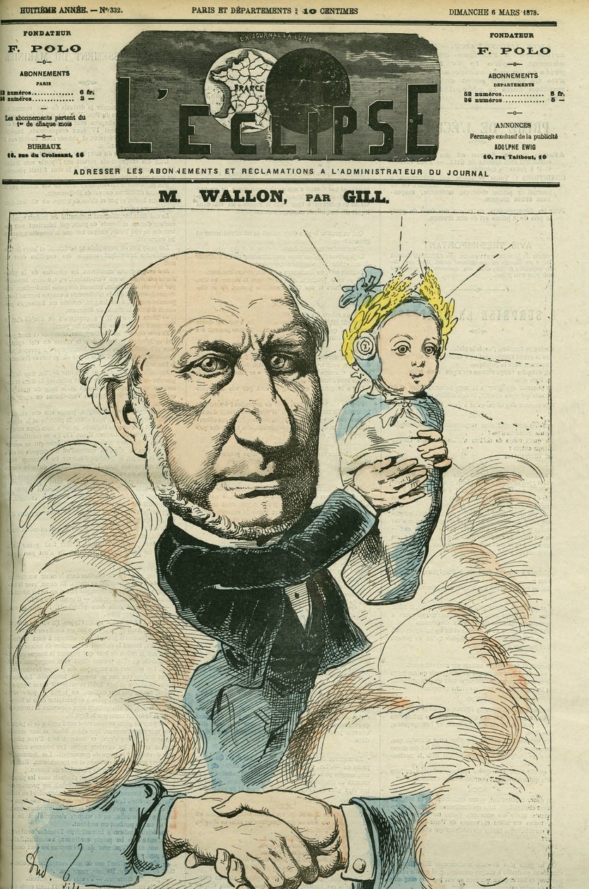 Ritratto di Henri Wallon (1812-1904), storico e politico francese, considerato il padre della Repubblica. Copertina in "L