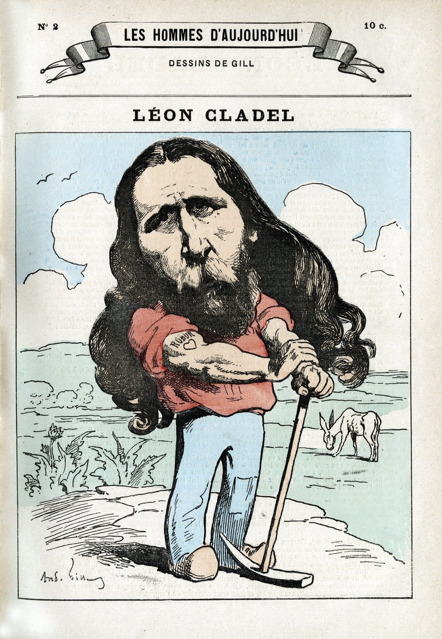 Ritratto di Leon Cladel (1835-1892), uomo di lettere francese. Caricatura di Gill, Parigi. da Andre Gill
