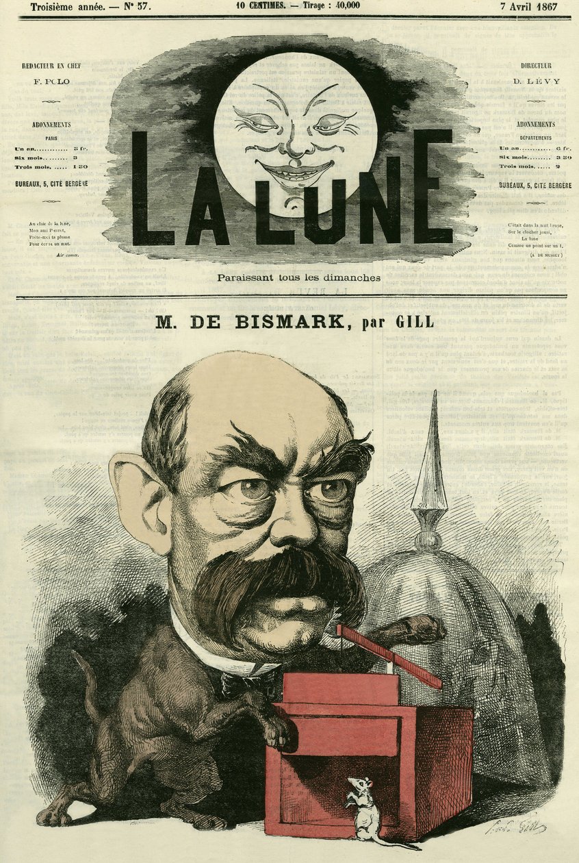 Ritratto di Otto von Bismarck (1815-1898), Cancelliere tedesco. Caricatura di Gill, in 