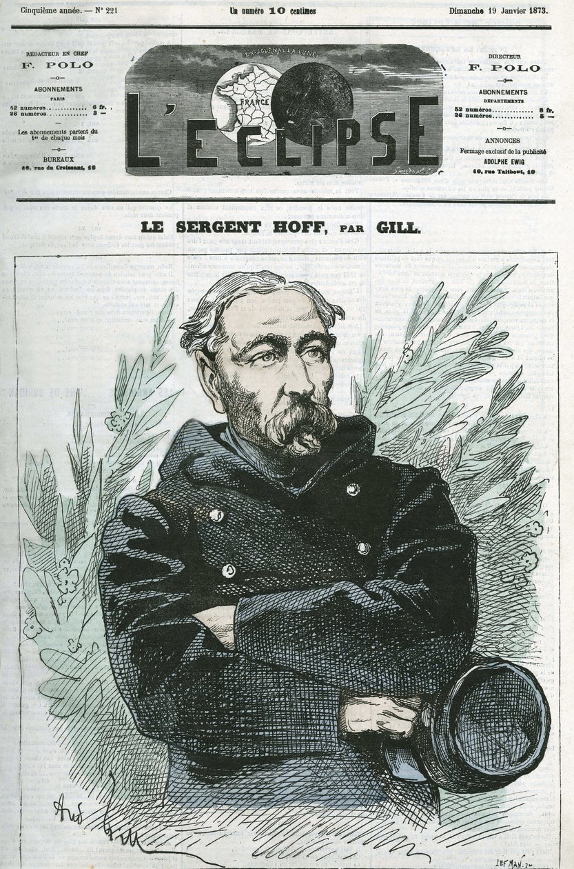 Ritratto del sergente Ignace Hoff (1836-1902), soldato, eroe della guerra del 1870 contro la Prussia. Copertina di "L