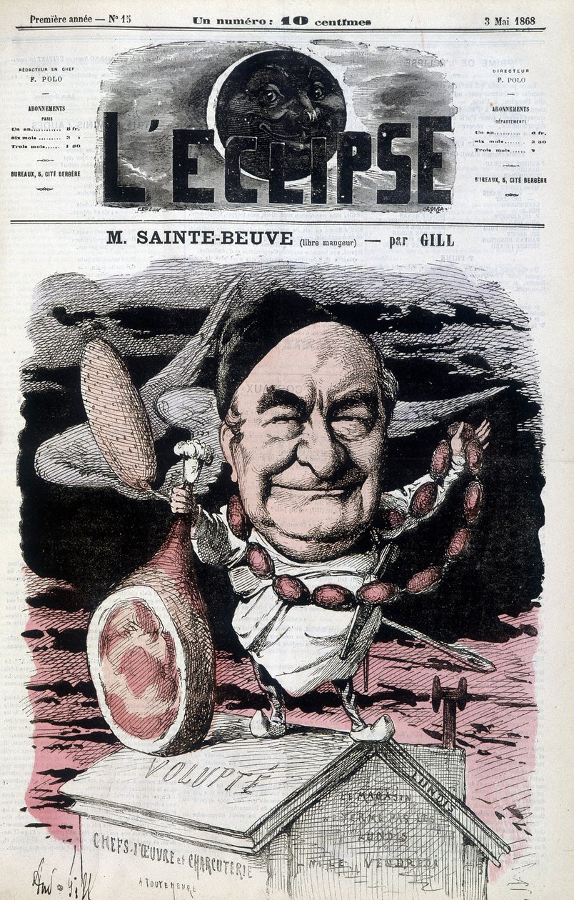 Sainte-Beuve (Sainte-Beuve) (mangiatore libero) - Caricatura di Gill, in "L