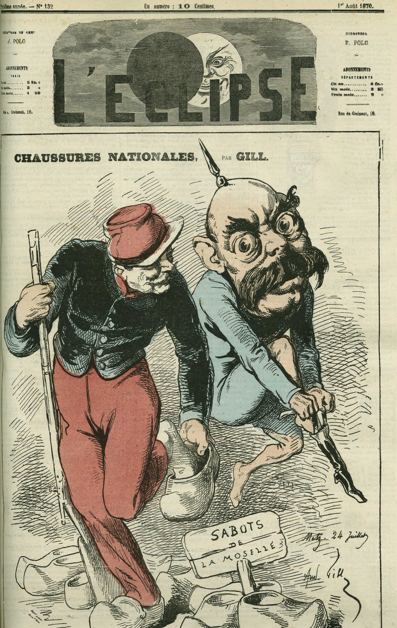 Scarpe Nazionali, Otto von Bismarck (1815-1898) che scambia i suoi stivali con gli zoccoli della Mosella. Copertina in "L