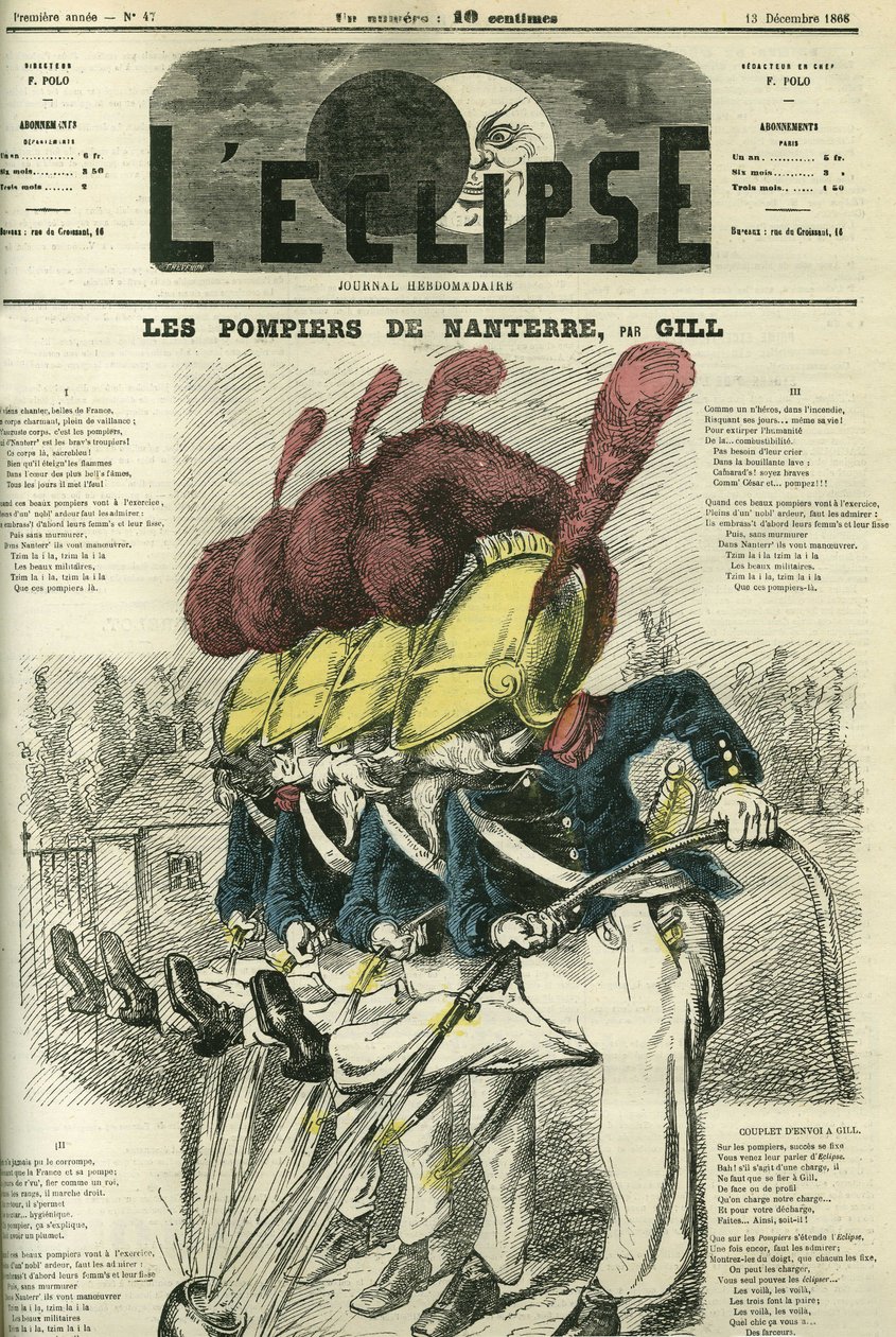 Canzone su "Il Dipartimento dei Vigili del Fuoco di Nanterre". Copertina in "L