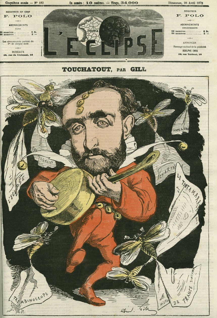 Touchatout, autore di "Histoire de France tintamarresque" e "Trombinoscope". Copertina in "L