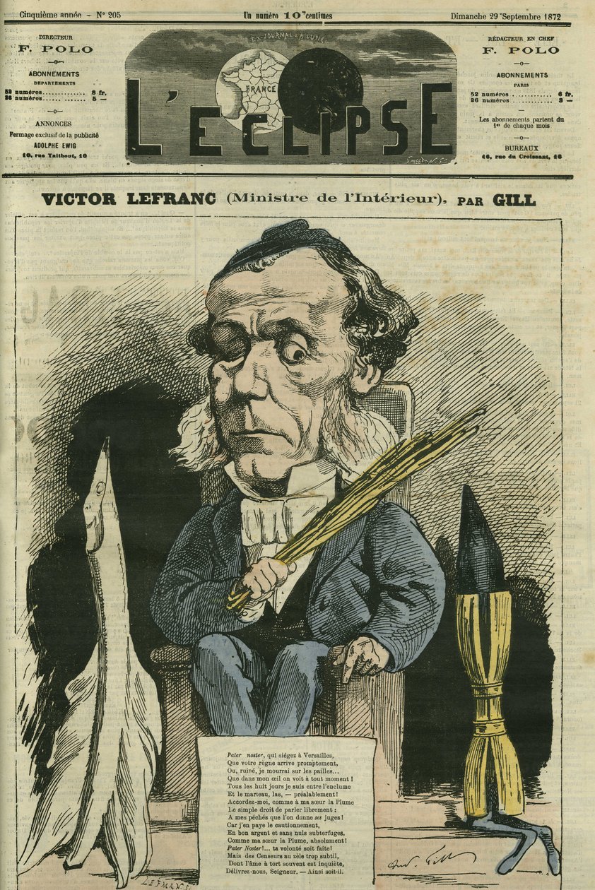 Victor Lefranc (1809-1883), politico francese. Copertina in "L