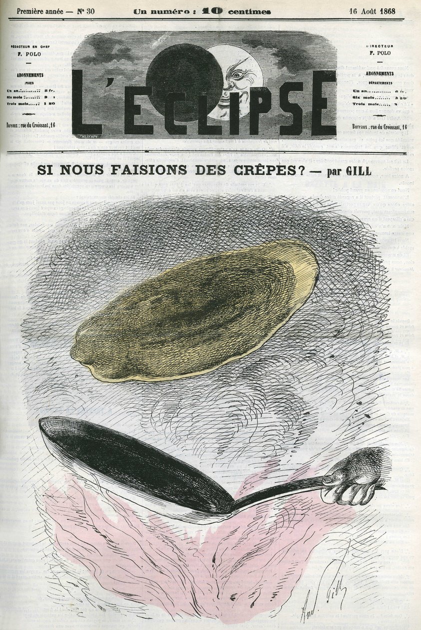 Perché non facciamo le crepes? , illustrazione di Gill in reazione alla censura. Copertina in "L