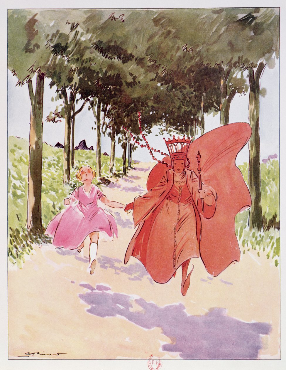 Alice e la Regina Rossa, illustrazione da 