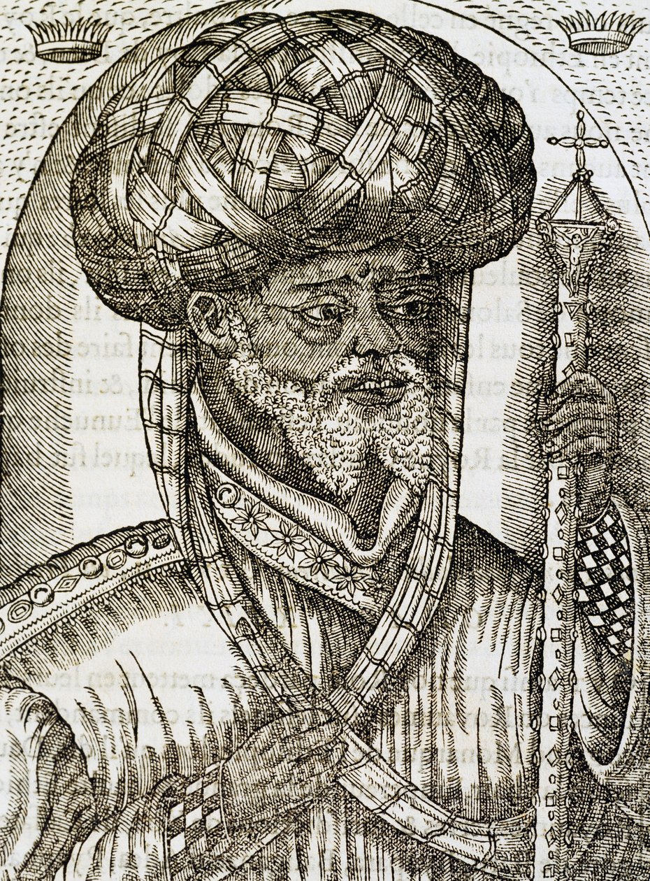 Sacerdote abissino, da Cosmologia Universale, incisione da Andre Thevet