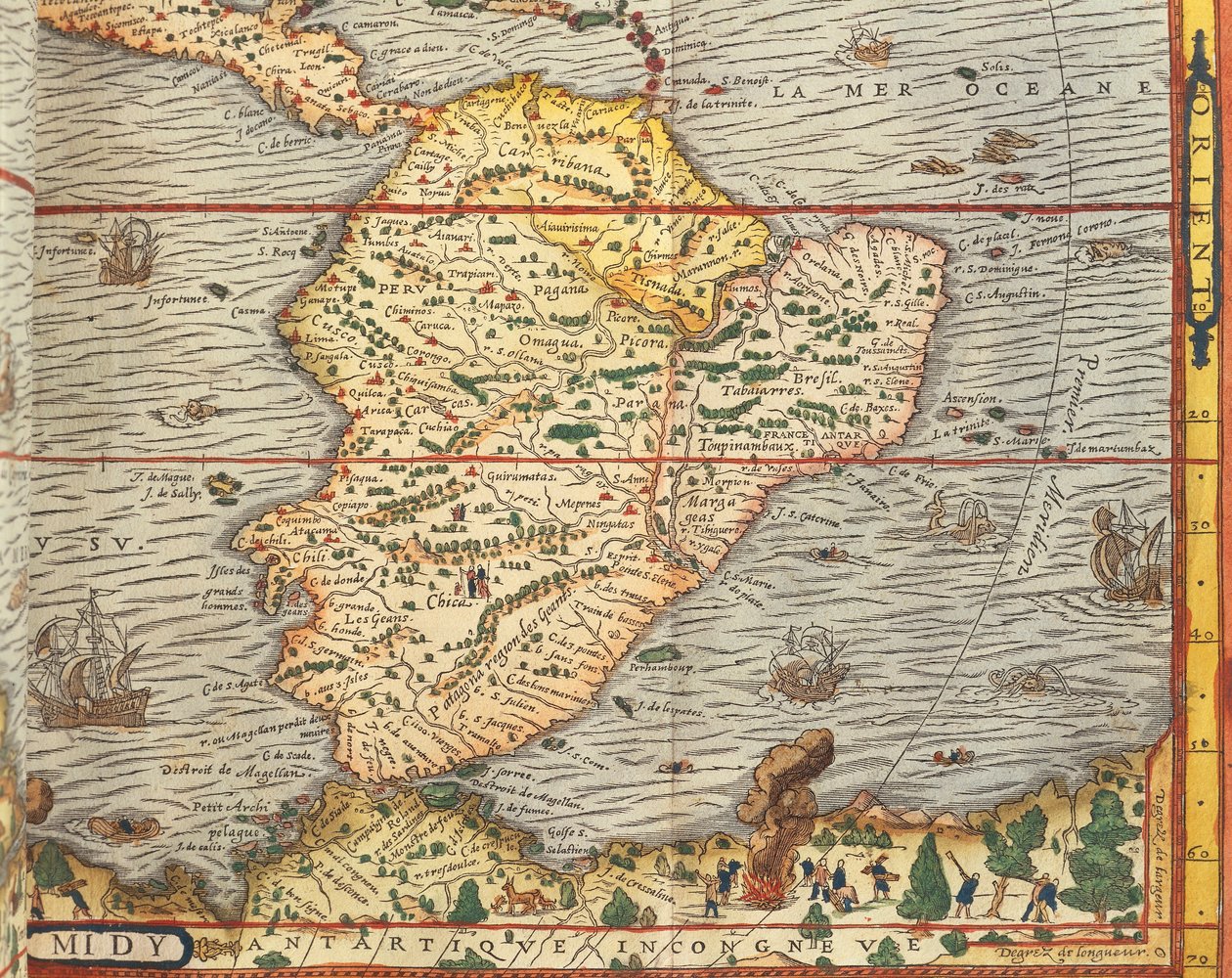 Mappa del Sud America da Cosmographie di Andre Thevet da Andre Thevet