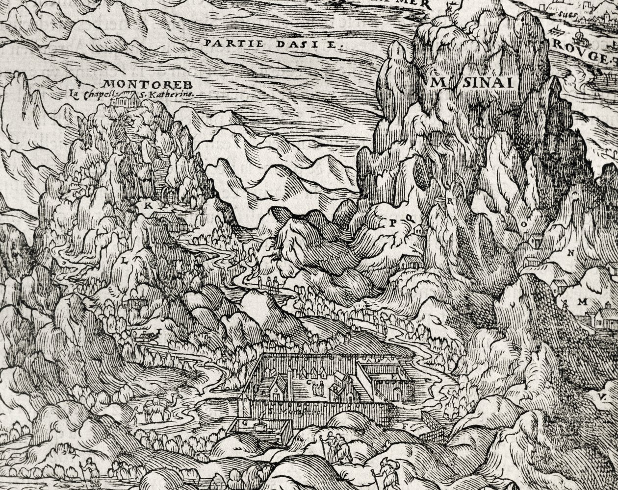 Regione montuosa del Sinai, incisione di Andre Thevet (1504-1592), Parigi, Francia da Andre Thevet