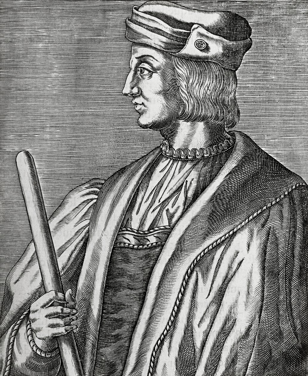 Ritratto di Gaston de Foix, Duca di Nemours (1489-1516), incisione da Les Vrais pourtraits et Vies des Hommes illustres da Andre Thevet