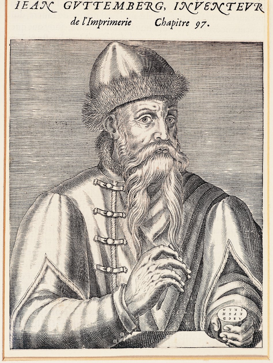 Ritratto di Johann Gutenberg da Andre Thevet