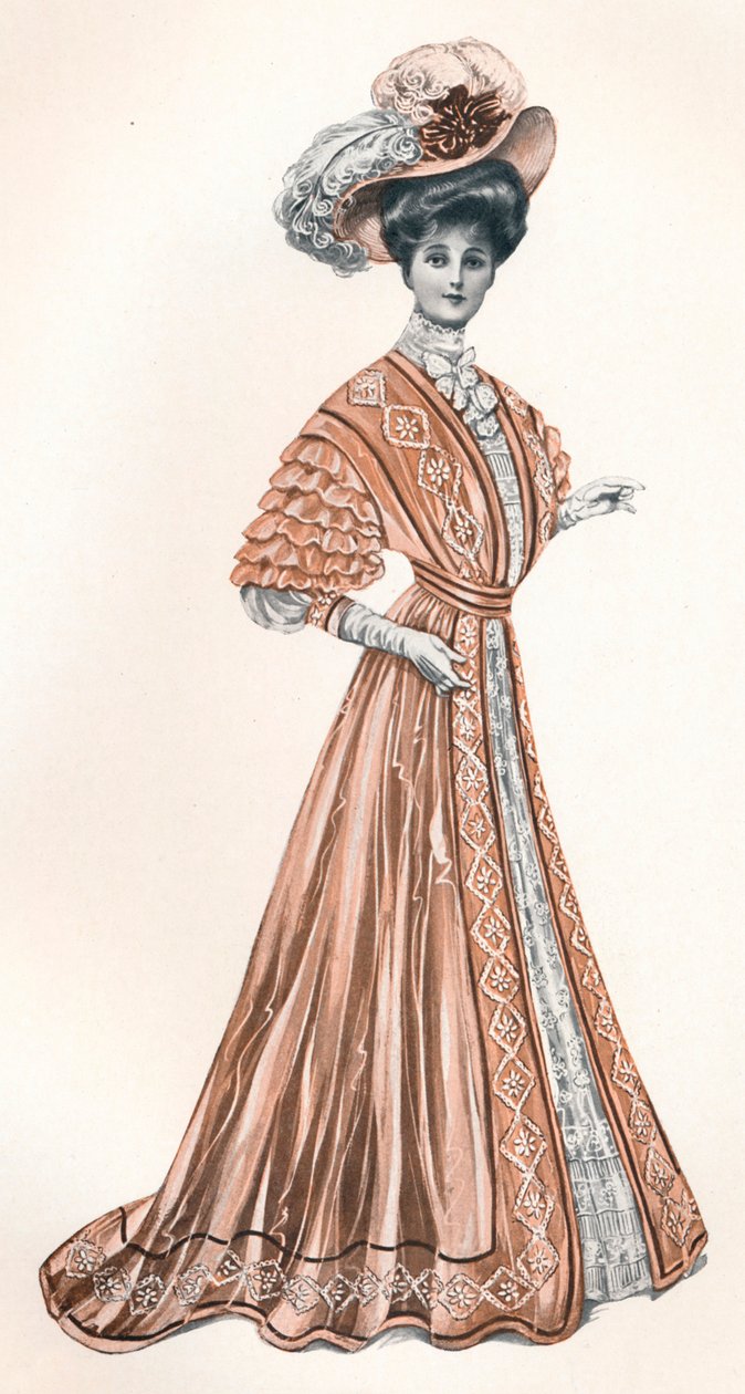 Illustrazione di un catalogo di una signora edoardiana, c1908 da Andre and Sleigh
