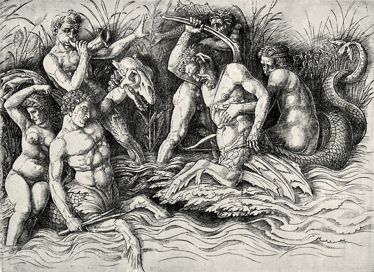 La battaglia degli dei marini da Andrea Mantegna