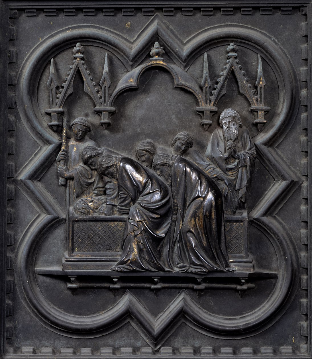 La sepoltura di San Giovanni Battista, ventesimo pannello delle porte sud del Battistero di San Giovanni da Andrea Pisano