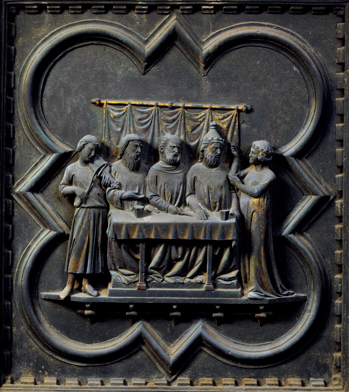 La danza di Salomè, quindicesimo pannello delle Porte Sud del Battistero di San Giovanni, 1336 da Andrea Pisano