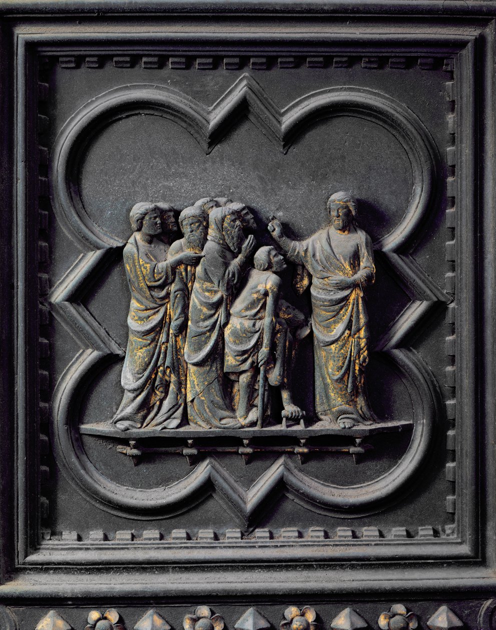I Discepoli Visitano Gesù, quattordicesimo pannello delle Porte Sud del Battistero di San Giovanni, 1336 (bronzo) da Andrea Pisano