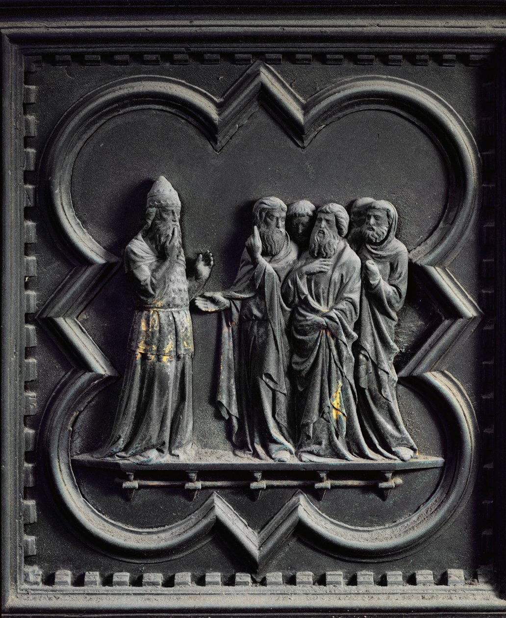 Zaccaria è reso muto, secondo pannello delle porte sud del Battistero di San Giovanni, 1336 da Andrea Pisano