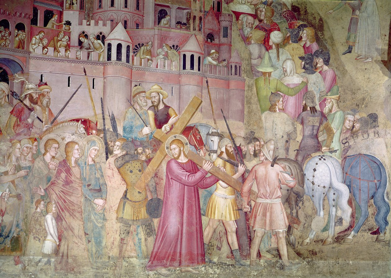 La strada per il Calvario, dalla Cappella Spagnola, c.1365 da Andrea di Bonaiuto