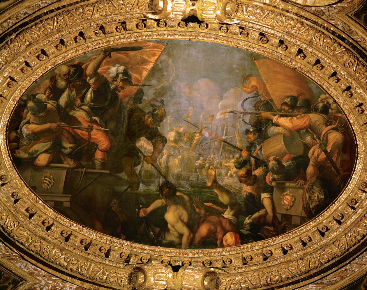 Vittoria veneziana sulla città marittima rivale Pisa nel 1099 sotto Giovanni Michiel (olio su tela) da Andrea (1539-1614) Vicentino