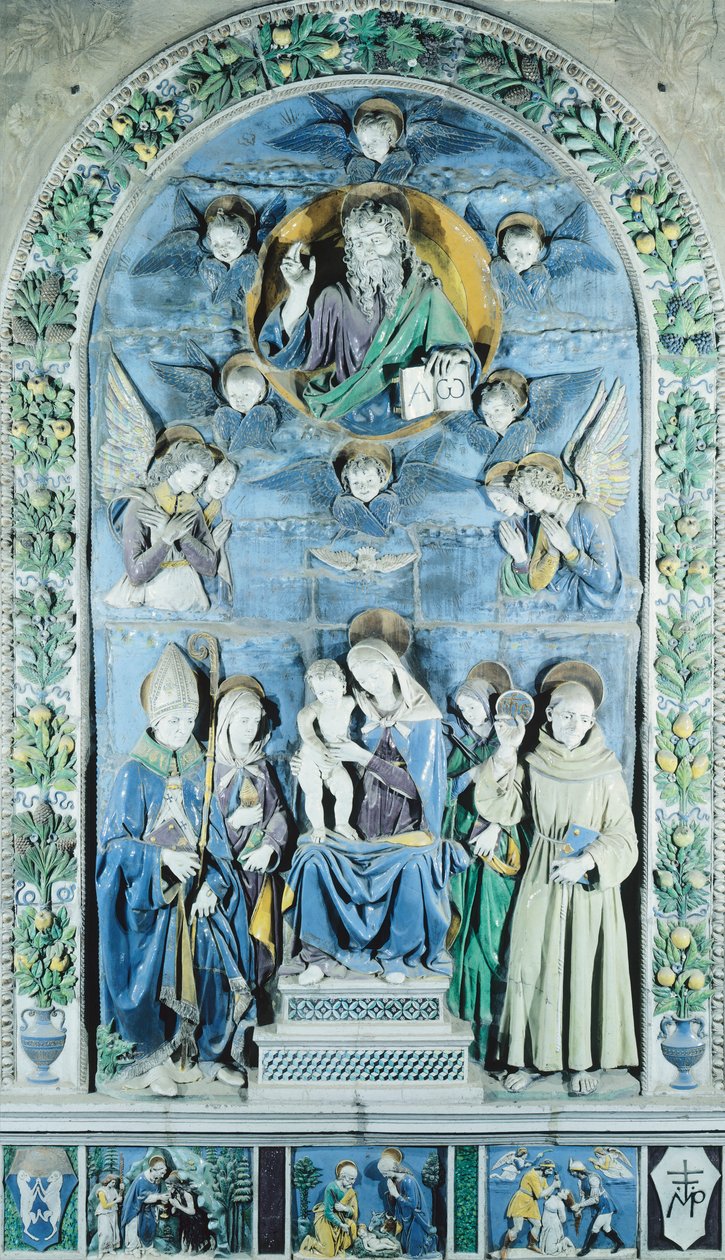 Madonna col Bambino e quattro santi, in Italia, Arezzo, Cattedrale da Andrea (workshop of) Della Robbia