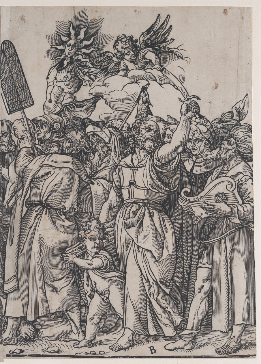 Sezione B: Isacco, Noè e altre figure, dal Trionfo di Cristo, 1836 da Andrea Andreani