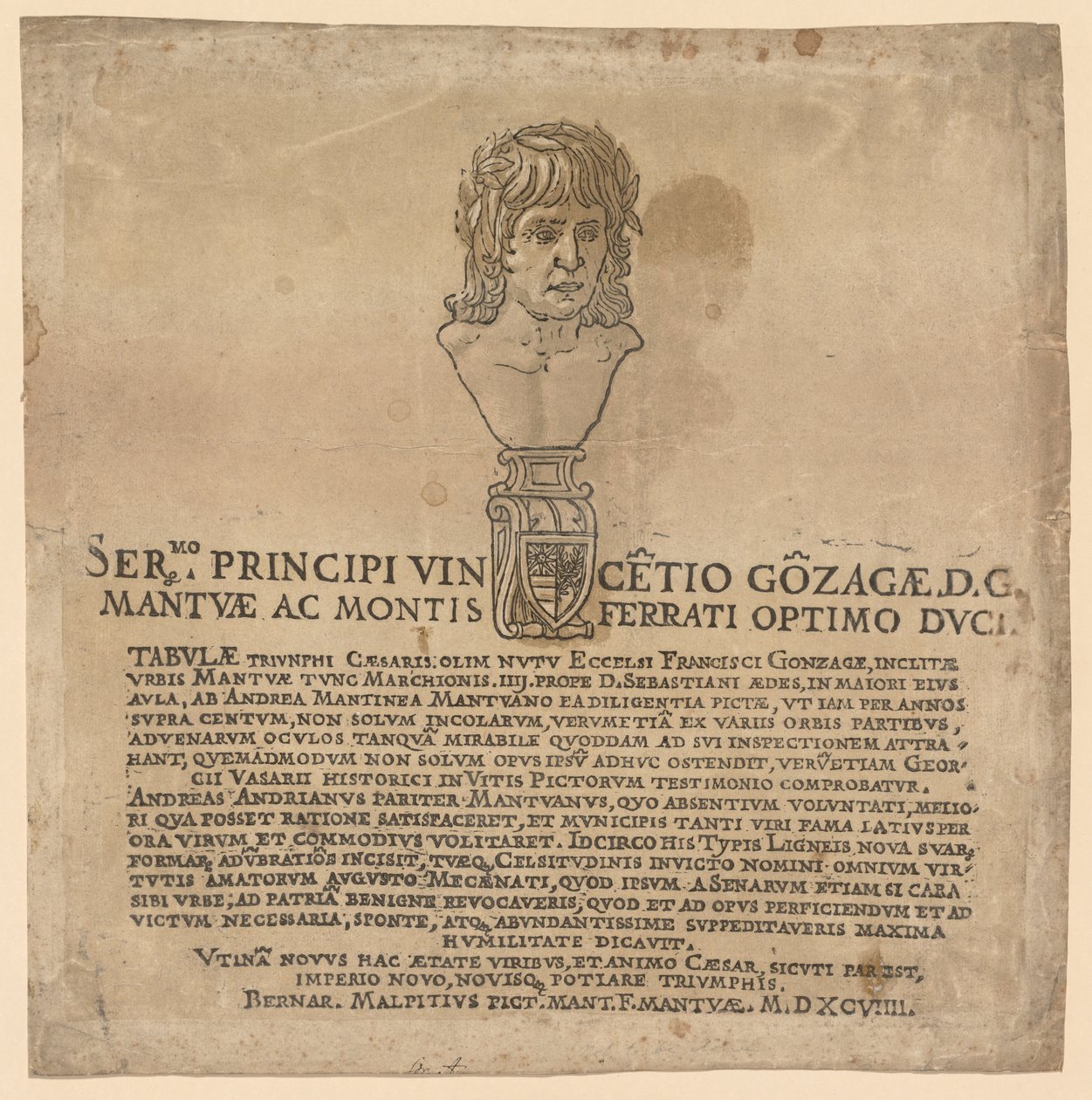 Il trionfo di Giulio Cesare: Frontespizio da Andrea Andreani