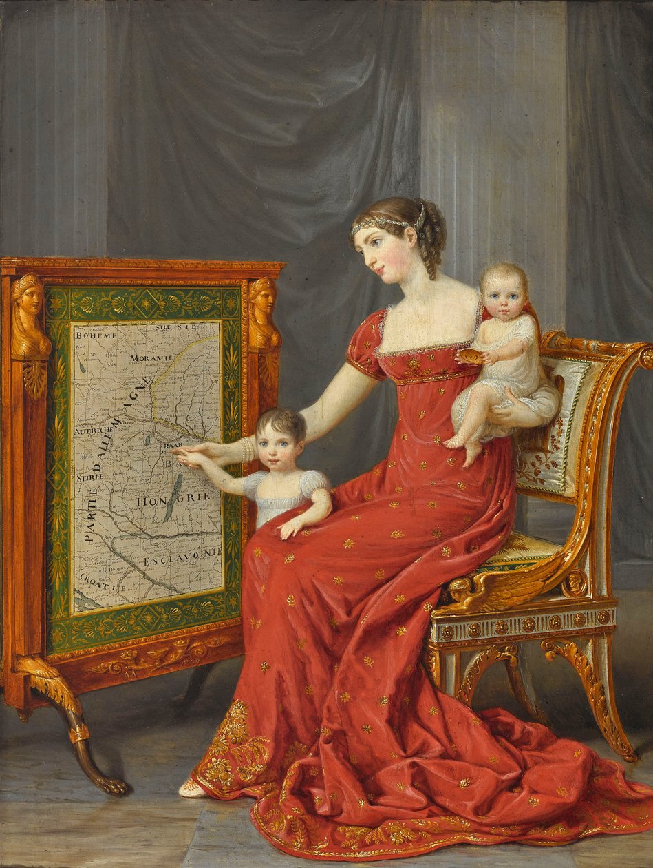 Principessa Augusta di Baviera con i suoi figli Josephine ed Eugenie da Andrea Appiani
