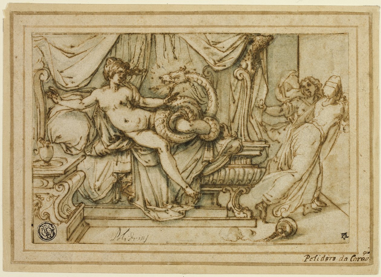 Olimpia, madre di Alessandro, visitata da Zeus sotto forma di serpente da Andrea Boscoli