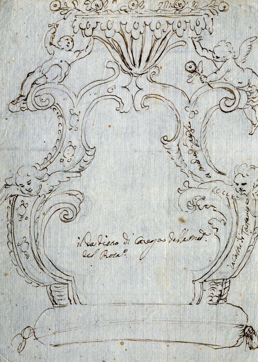 Schizzo per schienale di sedia, ca 1715, Italia da Andrea Brustolon