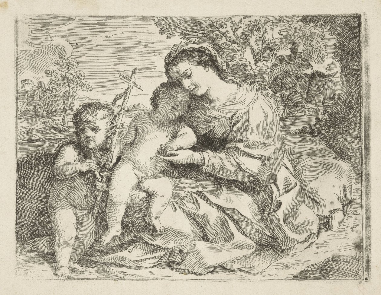 Sacra Famiglia con il giovane Giovanni Battista da Andrea Camassei