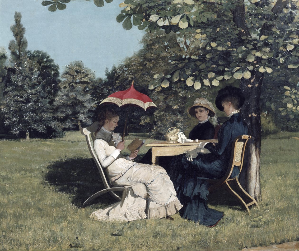 Donne intorno al tavolo del giardino da Andrea Gram
