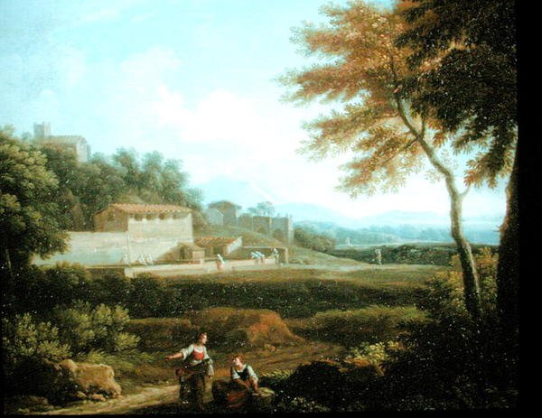 Paesaggio con figure a riposo con una città sullo sfondo da Andrea Locatelli