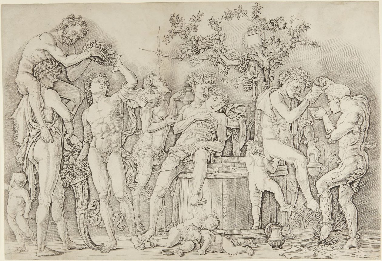 Baccanale con un torchio da vino da Andrea Mantegna