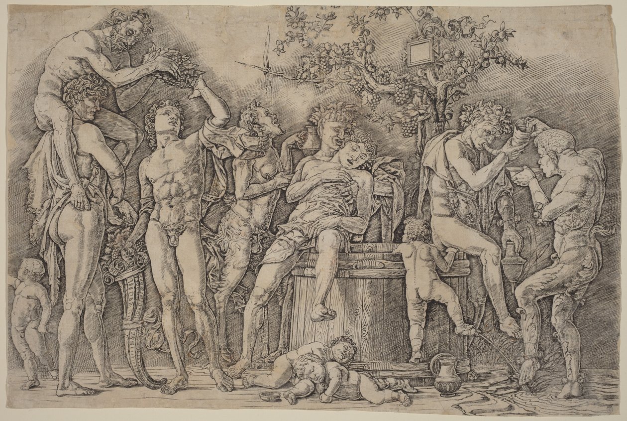 Baccanale con una vasca per il vino da Andrea Mantegna