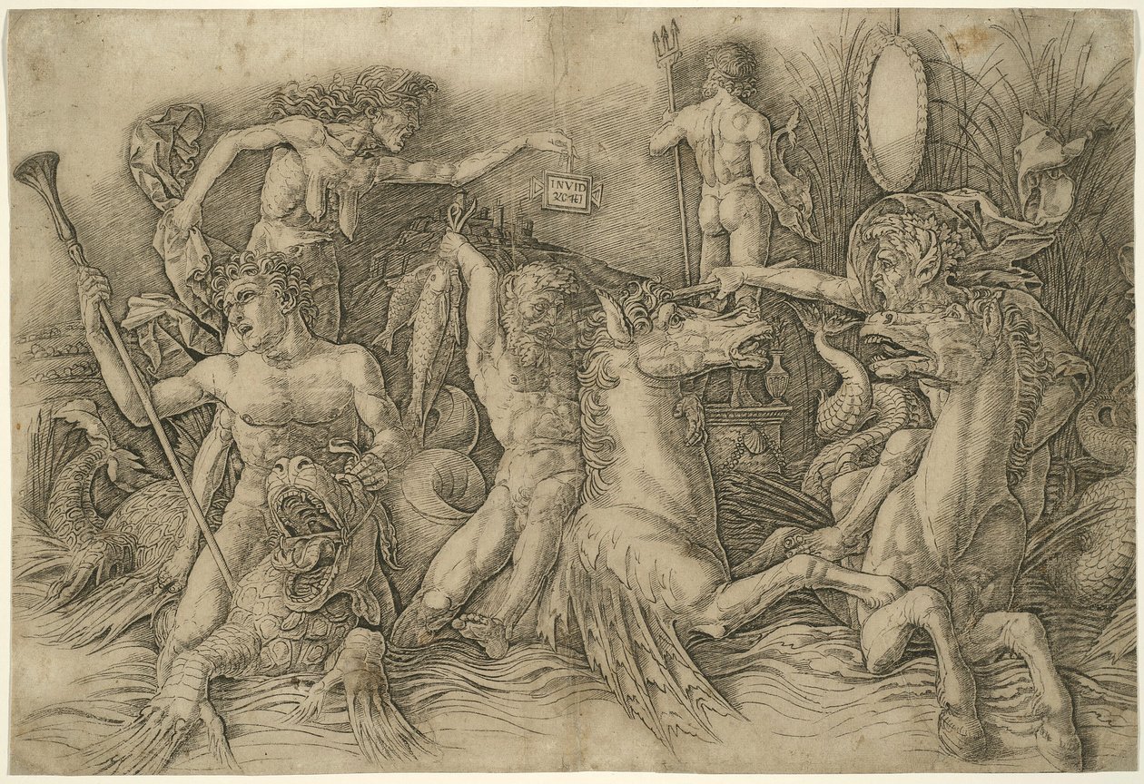 Battaglia degli dei del mare, metà sinistra di un fregio da Andrea Mantegna