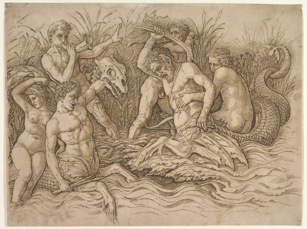 La battaglia degli dei del mare (parte destra del fregio) da Andrea Mantegna