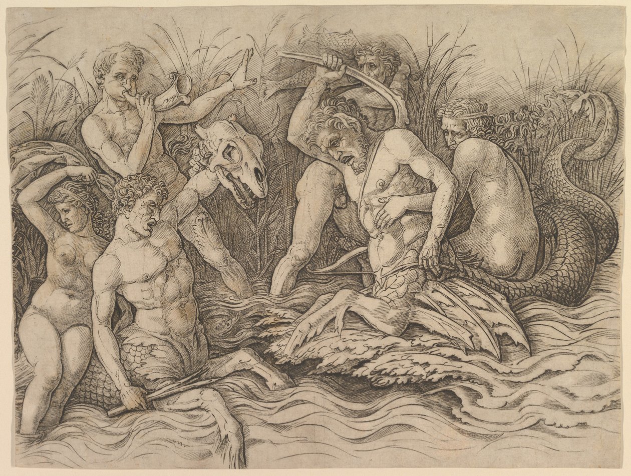 La battaglia degli dei del mare (parte destra del fregio) da Andrea Mantegna