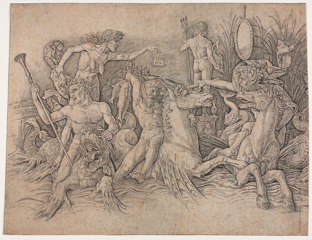 Battaglia degli Dei del Mare - porzione sinistra da Andrea Mantegna