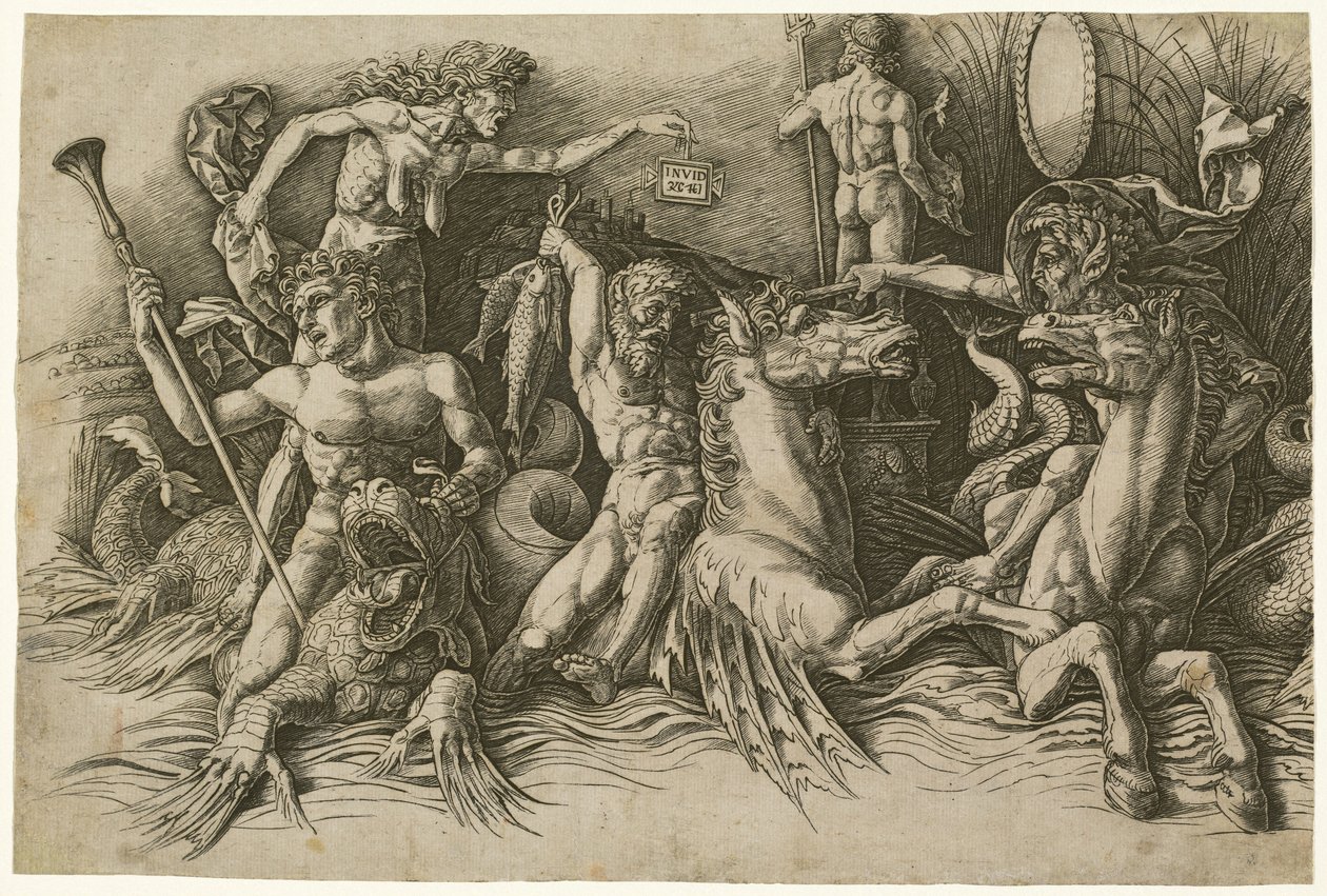 La battaglia degli dei del mare [metà sinistra] da Andrea Mantegna